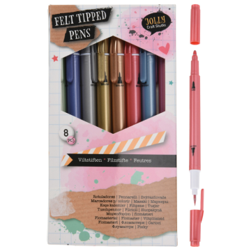 Metallisk twin markers 8 stk 