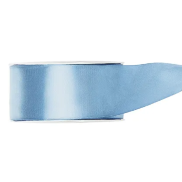 Misty blauw satijnen lint - 25 mm x 25 m
