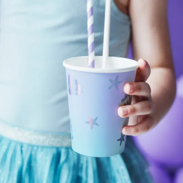 Papieren bekers met zeemotief 6x - 220 ml