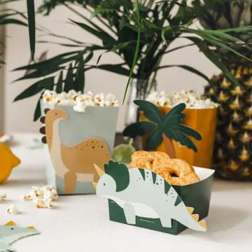 Snack- en popcornbekers met dinosaurusmotief 6x