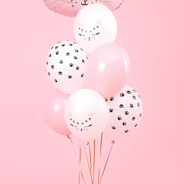 Ballonnen met kattenthema 6x - 30 cm