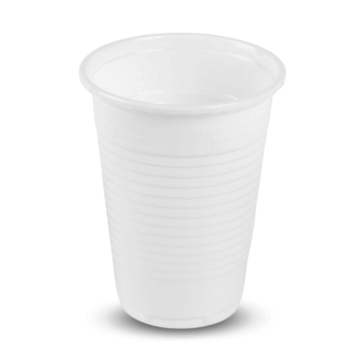 Witte plastic bekers 100x - 0,2 L