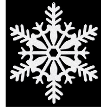 Witte glitter sneeuwvlokken 4x - 10 cm