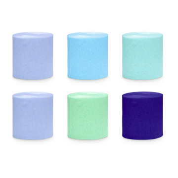 Crêpe-slinger blauw/groen mix 6x - 10 meter