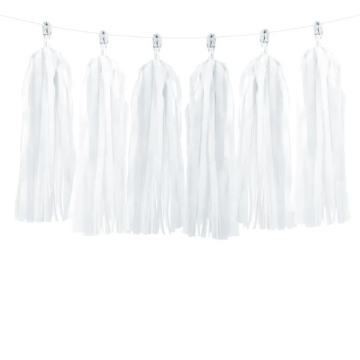 Guirlande met Witte Kwastjes - 2 meter