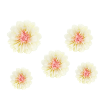 Silkpapieren bloemendecoraties 5x - 20-30 cm