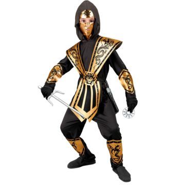 Gouden ninja kostuum voor kinderen