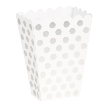 Popcornbekers met zilveren stippen 8x