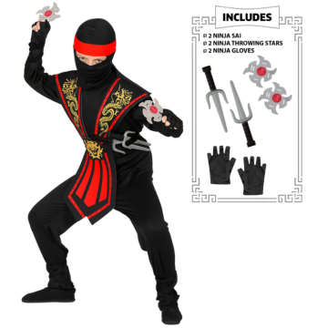 Rood ninja kostuum voor kinderen