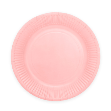 Roze papieren borden 8x - Ø 23 cm