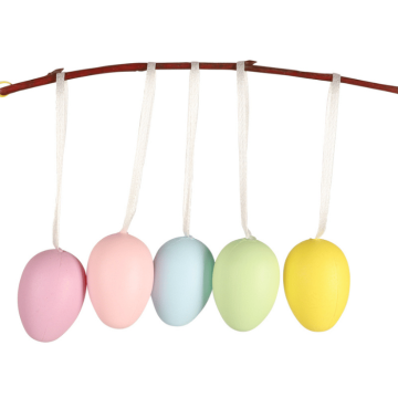 Paasei decoraties met touw 12x - 4 cm