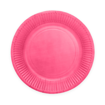 Roze papieren borden 8x - Ø 18 cm