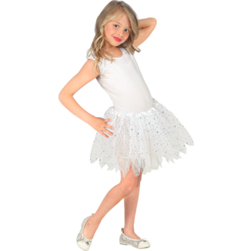Witte glitter tutu tule rok voor kinderen