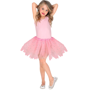 Roze glitter tule tutu rok voor kinderen
