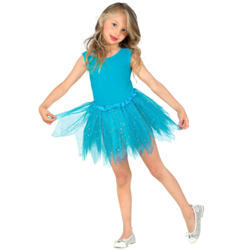 Blauwe glitter tutu tule rok voor kinderen