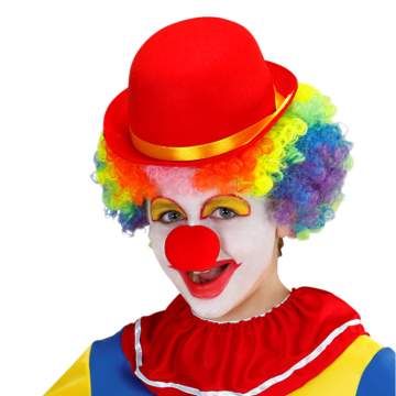 Rode bowler clownshoed voor kinderen