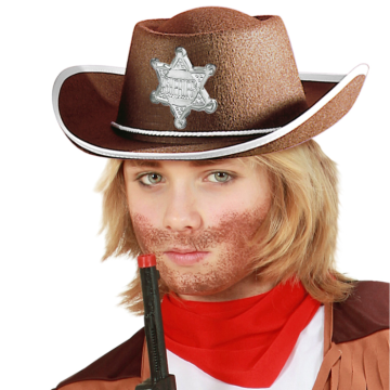 Bruine cowboyhoed voor kinderen