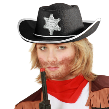 Zwarte cowboyhoed voor kinderen