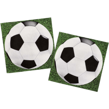Voetbal servetten 20x - 33x33 cm