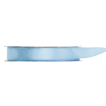 Misty blauwe satijnen lint - 12 mm x 25 m