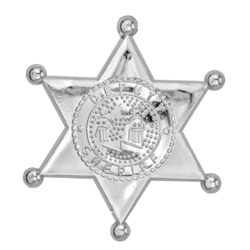 Zilverkleurige cowboy sheriff ster