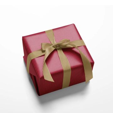 Cadeaupapier in rood met bruine strepen 1000x70 cm Det Gamle Apotek