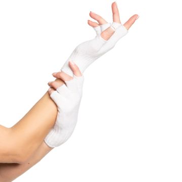 Vingerloze handschoenen one-size voor vrouwen wit