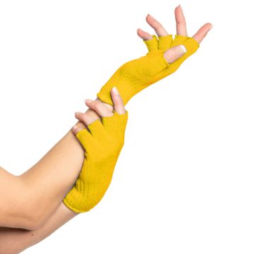 Vingerloze handschoenen one-size voor vrouwen geel