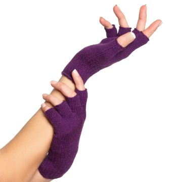 Vingerloze handschoenen one-size voor vrouwen paars