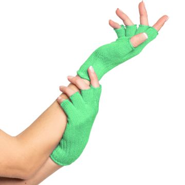 Vingerloze handschoenen one-size voor vrouwen neon groen