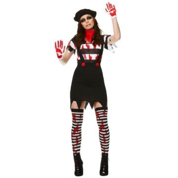 Zombie mimes kostuum voor vrouwen