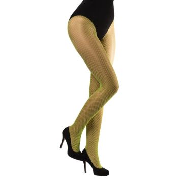 Visnet panty one-size fijne mesh neon groen