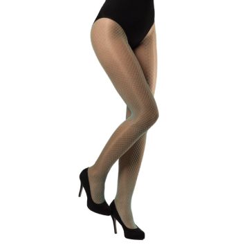 Visknet panty's fijne mesh one-size turkoois blauw