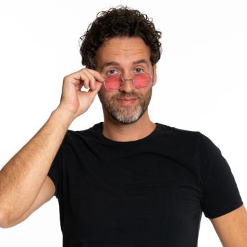 Ronde Lennon zonnebril roze