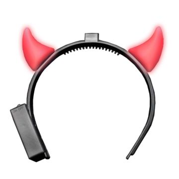 Duivelshoorns met licht inclusief batterijen rood