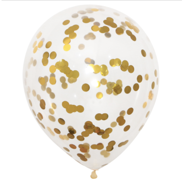 Ballon met gouden confetti - 30 cm