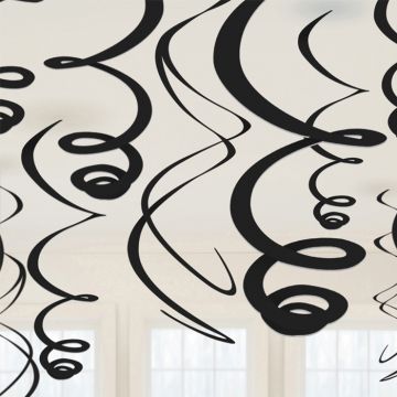 Zwarte Swirls 12x - 55 cm