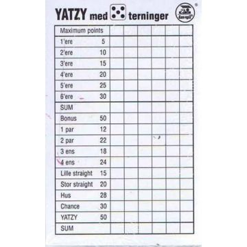 Yahtzee-blok