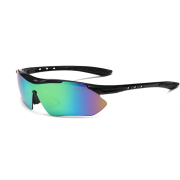 Fashion Hardloopbril | Zwart met Blauwe Spiegelreflex