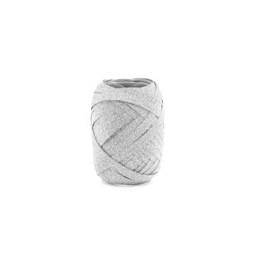 Cadeaulint glitter zilver 10 m