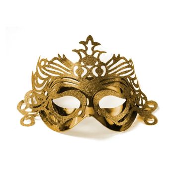 Gouden feestmasker 8x24 cm