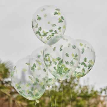 Ballonnen met confetti bladen 5x - 30 cm