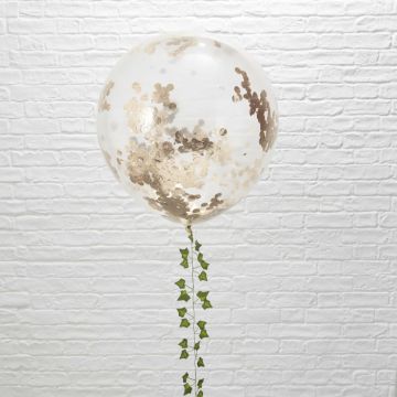 Winkel Ballonnen met Roze Gouden Confetti 3x - 90 cm