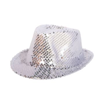 Zilveren hoed met glitter