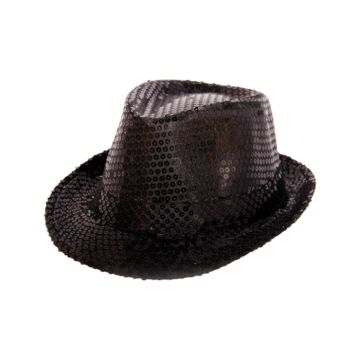 Zwarte hoed met glitter