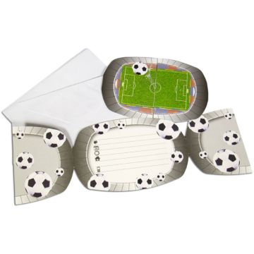 Voetbal uitnodigingskaarten 8x - 17x17 cm