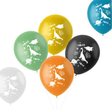 Ballonnen met dinomotief 6x - 33 cm