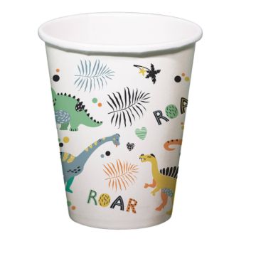 Papieren bekers met dinosaurussen 6x - 250 ml