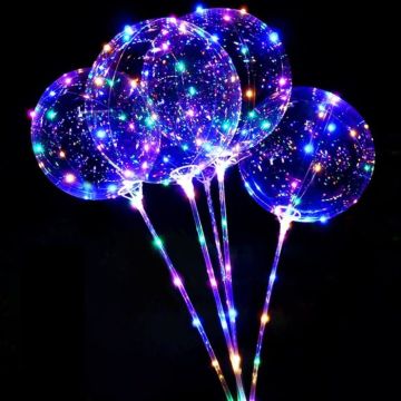 LED ballon meerkleurig 50 cm 5 meter