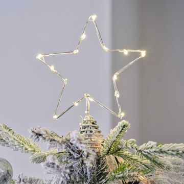Sterren voor de kerstboom met wit licht 25x20 cm